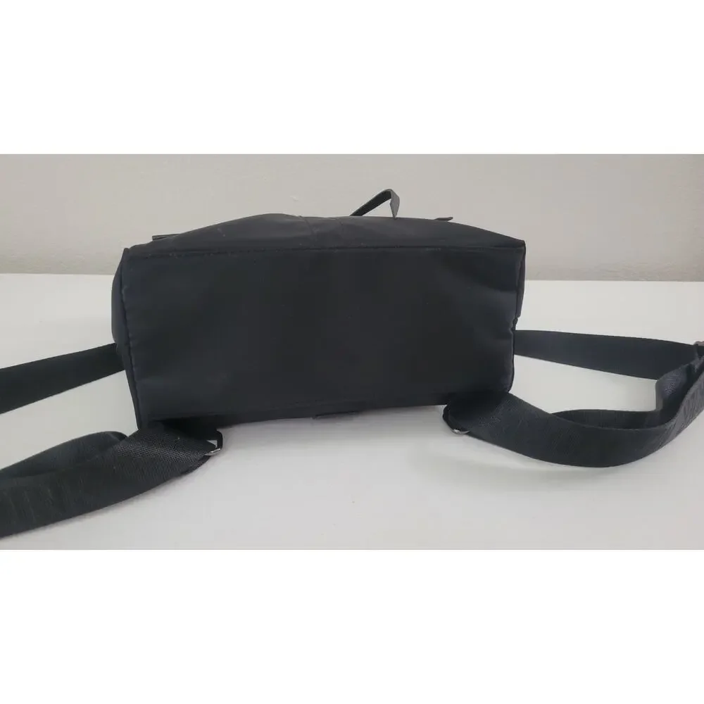 Botkier New York Black Nylon Leather Backpack Silver Hardware Women’s Bag